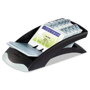 DURABLE OFFICE PRODUCTS CORP. VISIFIX Desk Business Card File Holds 200 4 1/8 x 2 7/8 Cards, Graphite/Black