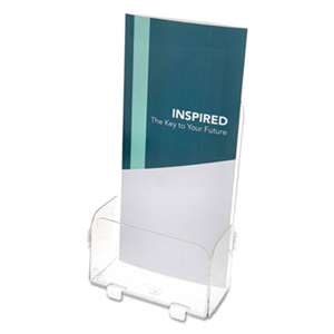 DEFLECTO CORPORATION Foldem-Up Leaflet Pocket, 4 3/8w x 2 1/4d x 7 1/4h, Clear, 6/Pack