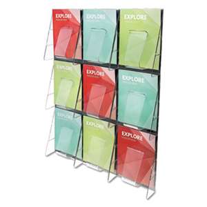 DEFLECTO CORPORATION Multi-Pocket Wall-Mount Literature Systems, 27 1/2w x 35 5/8h, Clear/Black