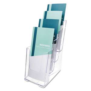 DEFLECTO CORPORATION Multi Compartment DocuHolder, Four Compartments, 4 7/8w x 6 1/8d x 10h, Clear