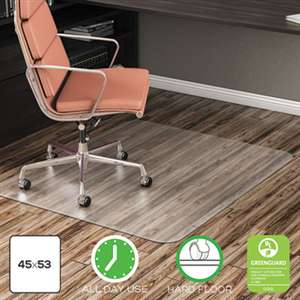 DEFLECTO CORPORATION EconoMat Anytime Use Chair Mat for Hard Floor, 45 x 53, Clear