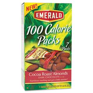 DIAMOND FOODS 100 Calorie Pack Dark Chocolate Cocoa Roast Almonds, .63oz Packs, 7/Box