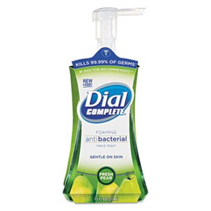 DIAL PROFESSIONAL Antibacterial Foaming Hand Wash, Fresh Pear, 7.5oz Pump Bottle