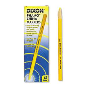 DIXON TICONDEROGA CO. China Marker, Yellow, Dozen