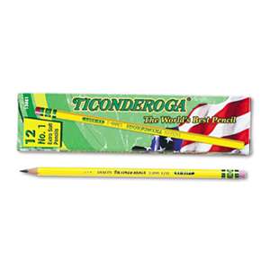 DIXON TICONDEROGA CO. Woodcase Pencil, B #1, Yellow, Dozen
