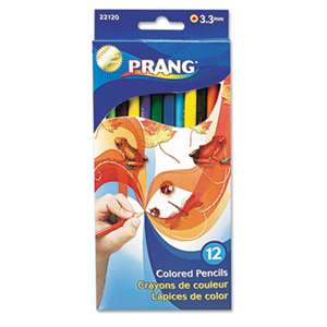 DIXON TICONDEROGA CO. Prang Colored Wood Pencil Set, 3.3 mm, 12 Assorted Colors, 12 Pencils/Set