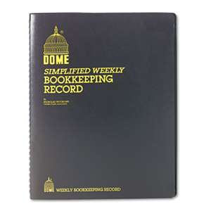 DOME PUBLISHING COMPANY Bookkeeping Record, Brown Vinyl Cover, 128 Pages, 8 1/2 x 11 Pages