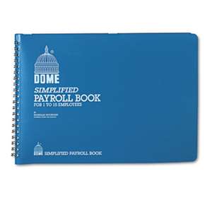 DOME PUBLISHING COMPANY Simplified Payroll Record, Light Blue Vinyl Cover, 7 1/2 x 10 1/2 Pages