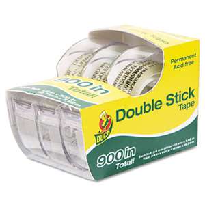 SHURTECH Permanent Double-Stick Tape, 1/2" x 300", 1" Core, Clear
