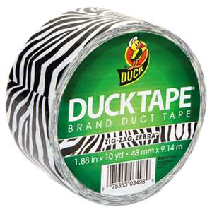 SHURTECH Colored Duct Tape, 9 mil, 1.88" x 10 yds, 3" Core, Zebra