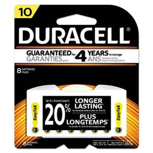 Duracell DA10B8ZM10 Lithium Medical Battery, 3V, #10, 8/Pk