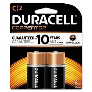 Duracell MN1400B2Z CopperTop Alkaline Batteries with Duralock Power Preserve Technology, C, 2/Pk