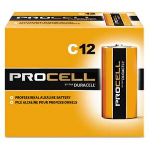 Duracell PC1400 Procell Alkaline Batteries, C, 12/Box