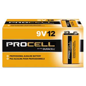 Duracell PC1604BKD Procell Alkaline Batteries, 9V, 12/Box