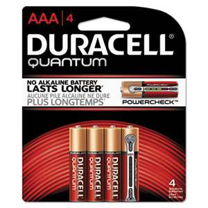 Duracell QU2400B4Z Quantum Alkaline Batteries with Duralock Power Preserve Technology, AAA, 4/Pk
