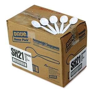 DIXIE FOOD SERVICE Plastic Cutlery, Heavyweight Soup Spoons, White, 1000/Carton
