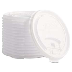 DIXIE FOOD SERVICE Plastic Lids for Hot Drink Cups, 12 & 16oz, White, 1000/Carton