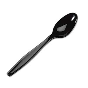 DIXIE FOOD SERVICE Plastic Cutlery, Heavyweight Teaspoons, Black, 1000/Carton