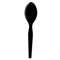 DIXIE FOOD SERVICE Plastic Cutlery, Heavy Mediumweight Teaspoons, Black, 1000/Carton