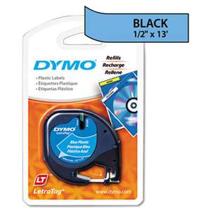 DYMO 91335 LetraTag Plastic Label Tape Cassette, 1/2" x 13ft, Blue