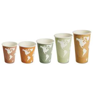 ECO-PRODUCTS,INC. World Art Renewable/Compostable Hot Cups, 8 oz, Plum, 50/Pack