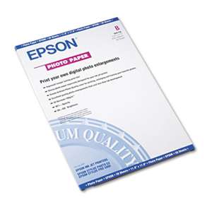 EPSON AMERICA, INC. Glossy Photo Paper, 60 lbs., Glossy, 11 x 17, 20 Sheets/Pack