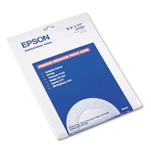 EPSON AMERICA, INC. Premium Photo Paper, 68 lbs., Semi-Gloss, 8-1/2 x 11, 20 Sheets/Pack