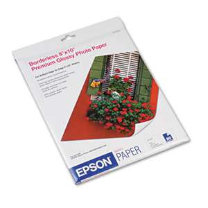 EPSON AMERICA, INC. Premium Photo Paper, 68 lbs., High-Gloss, 8 x 10, 20 Sheets/Pack