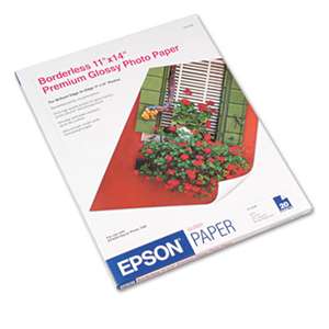 EPSON AMERICA, INC. Premium Photo Paper, 68 lbs., High-Gloss, 11 x 14, 20 Sheets/Pack