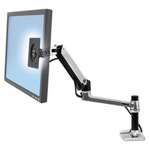 ERGOTRON INC LX Series LCD Arm, Desk Mount, Polished Aluminum/Black