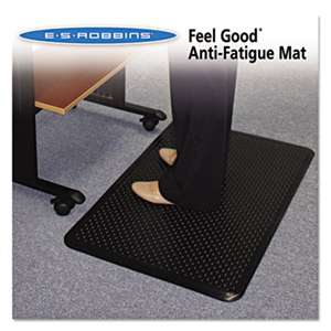 E.S. ROBBINS Feel Good Anti-Fatigue Floor Mat, 24 x 36, PVC, Black