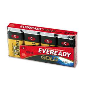 Eveready A5224 Gold Alkaline Batteries, 9V, 4 /Pk