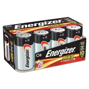 Energizer E93FP8 MAX Alkaline Batteries, C, 8 Batteries/Pack