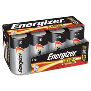 Energizer E95FP8 MAX Alkaline Batteries, D, 8 Batteries/Pack