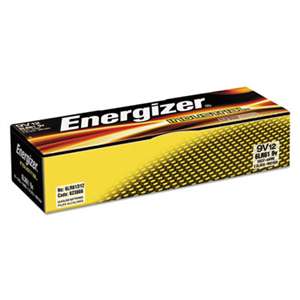 Energizer EN22 Industrial Alkaline Batteries, 9V, 12/Box