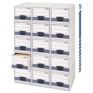 FELLOWES MFG. CO. STOR/DRAWER Steel Plus Storage Box, Check Size, Wire, White/Blue, 12/Carton