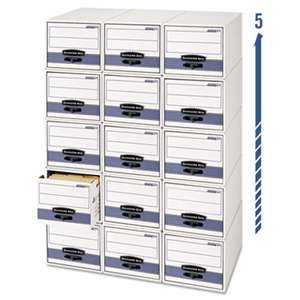 FELLOWES MFG. CO. STOR/DRAWER Steel Plus Storage Box, Legal, White/Blue, 6/Carton
