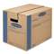 FELLOWES MFG. CO. SmoothMove Prime Small Moving Boxes, 16l x 12w x 12h, Kraft/Blue, 15/CT