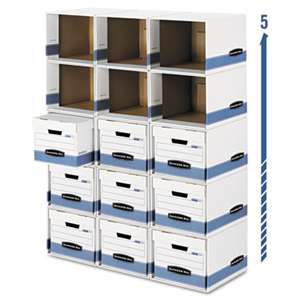 FELLOWES MFG. CO. File/Cube Box Shell, Legal/Letter, 12 x 15 x 10, White/Blue