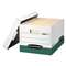 FELLOWES MFG. CO. R-KIVE Max Storage Box, Letter/Legal, Locking Lid, White/Green, 12/Carton