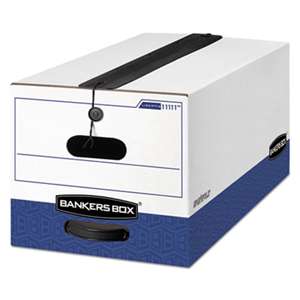 FELLOWES MFG. CO. LIBERTY Plus Storage Box, Letter, String/Button, White/Blue, 12/Carton