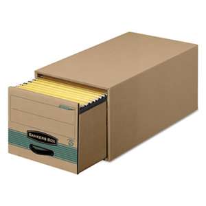 FELLOWES MFG. CO. Super STOR/DRAWER Steel Plus Storage Box, Letter, Kraft/Green, 6/Carton