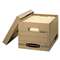 FELLOWES MFG. CO. STOR/FILE Storage Box, Letter/Legal, Lift-off Lid, Kraft/Green, 12/Carton