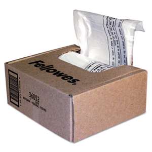 FELLOWES MFG. CO. Shredder Waste Bags, 6-7 gal Capacity, 100/CT