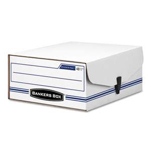 FELLOWES MFG. CO. LIBERTY Binder-Pak Storage Box, Letter, Snap Fastener, White/Blue