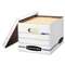 FELLOWES MFG. CO. Stor/File Storage Box, Letter/Legal, Lift-Off Lid, White, 6/Pack