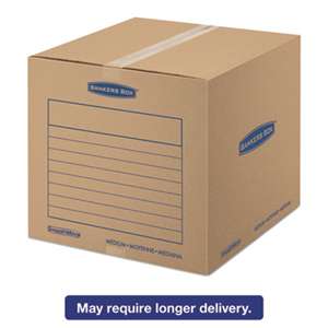 FELLOWES MFG. CO. SmoothMove Basic Medium Moving Boxes, 18l x 18w x 16h, Kraft/Blue, 20/BD