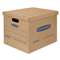 FELLOWES MFG. CO. SmoothMove Classic Medium Moving Boxes, 18l x 15w x 14h, Kraft/Blue, 8/Carton