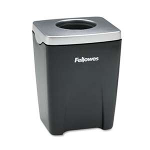 FELLOWES MFG. CO. Office Suites Paper Clip Cup, Plastic, 2 7/16 x 2 3/16 x 3 1/4, Black/Silver