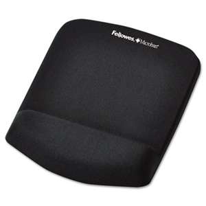 Fellowes 9252001 PlushTouch Mouse Pad with Wrist Rest, Foam, Black, 7 1/4 x 9-3/8